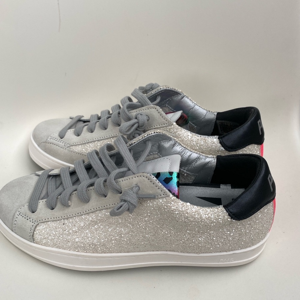 P448 women’s sparkling silver and pink sneakers you can surf later size 36
